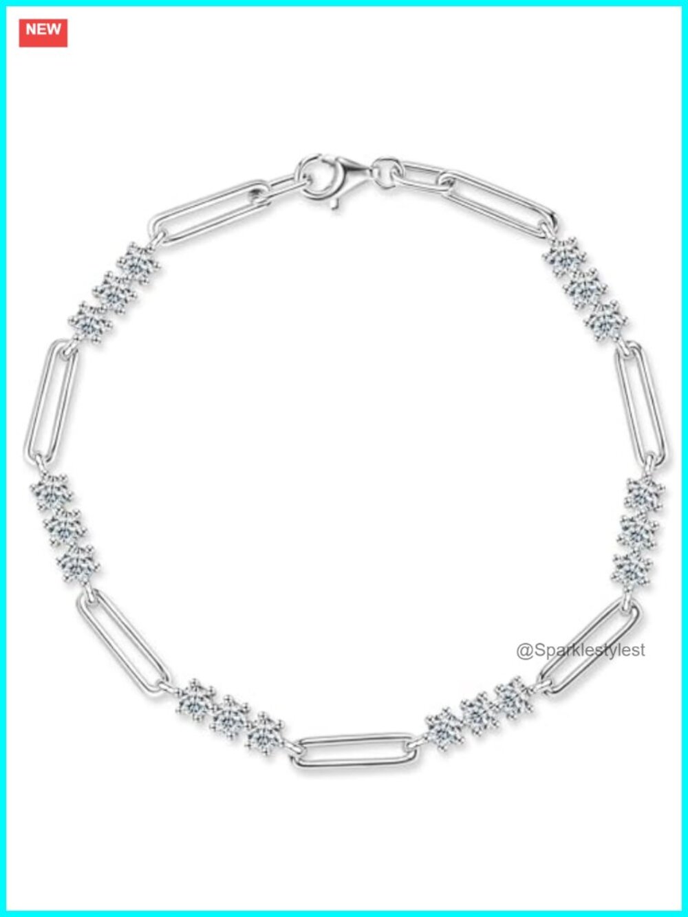 Moissanite Tennis Bracelet 925 Sterling Silver 1.8cttw Lobster Clasp